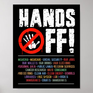 Hands Off Protest Social Security And Medicare Pro Poster