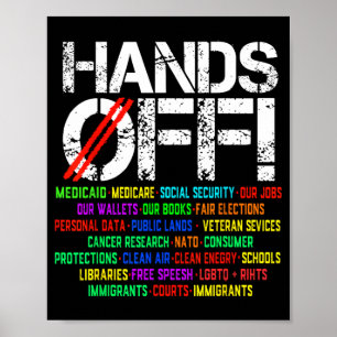 Hands Off Protest Social Security And Medicare Pro Poster