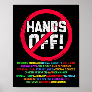 Hands Off Protest Social Security And Medicare Pro Poster