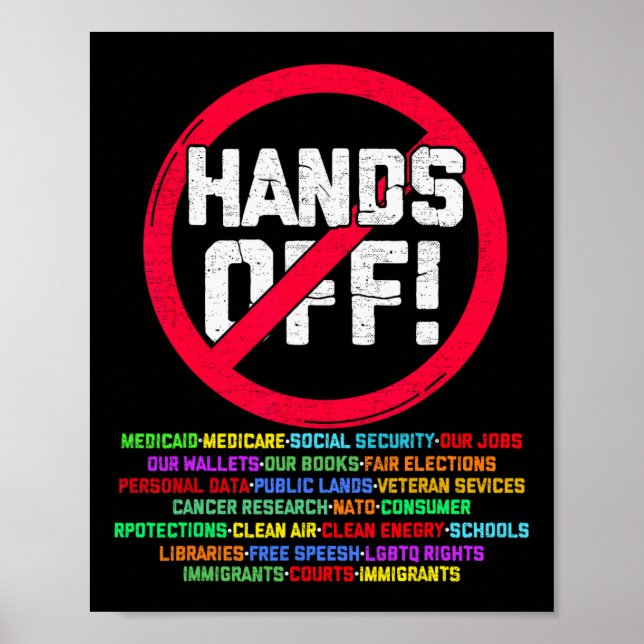Hands Off Protest Social Security And Medicare Pro Poster (Front)