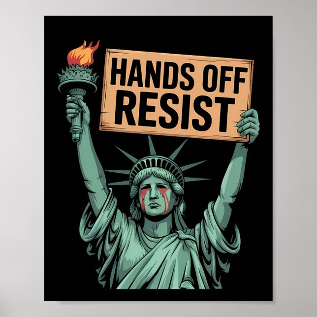 Hands Off Protest Social Security Medicare Protest Poster (Front)