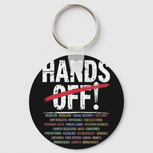 Hands Off Protest T-shirt2.png Key Ring