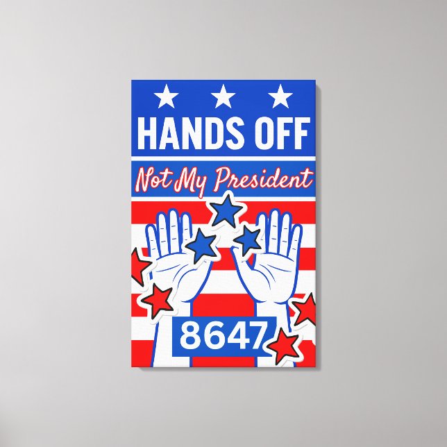Hands Off Protester Canvas Print (Front)