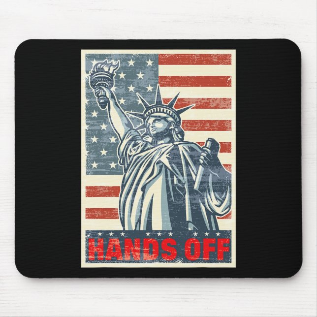 Hands Off Resist Resistance Save Democracy And Soc Mouse Mat (Front)