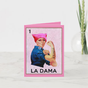 Hands Off Rosie the Riveter La Dama Loteria Note Card