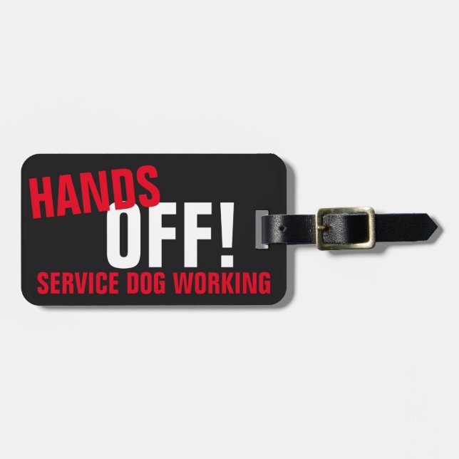 HANDS OFF! SERVICE DOG LUGGAGE TAG (Front Horizontal)