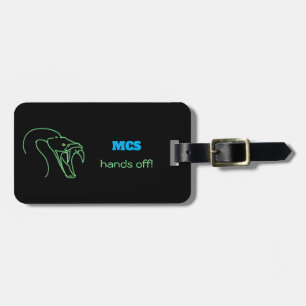 Hands Off slogan - Snake Head and Fangs logo Luggage Tag