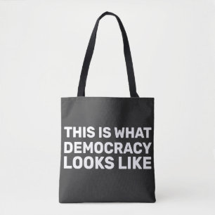 Hands Off Slogan This is What Democracy Looks Like Tote Bag