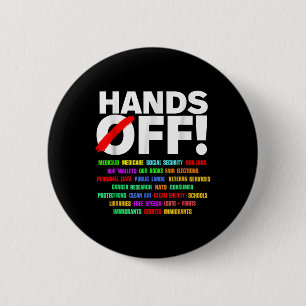 Hands Off Social Security Protest Resist 6 Cm Round Badge