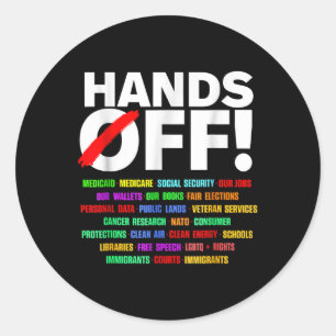 Hands Off Social Security Protest Resist Classic Round Sticker