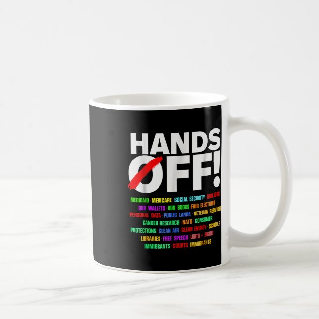 Hands Off Social Security Protest Resist  Coffee Mug (Right)