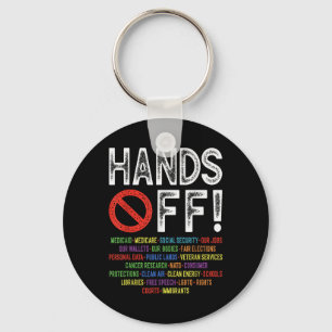 Hands Off Social Security Protest Resist Save Demo Key Ring