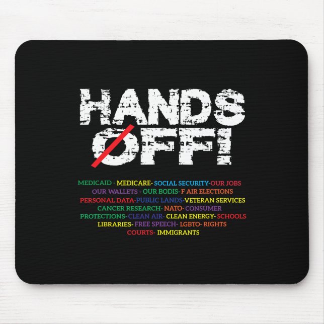 Hands Off Social Security Protest Resist Save Demo Mouse Mat (Front)