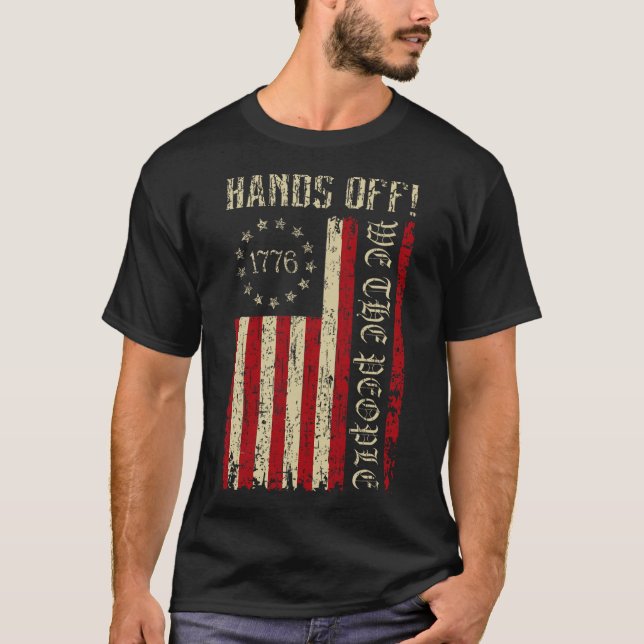 Hands Off Social Security Protest Resist Save Demo T-Shirt (Front)