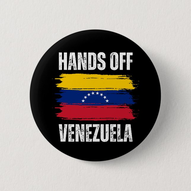 Hands Off Venezuela 6 Cm Round Badge (Front)