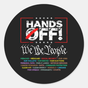 Hands Off We The People Vintage Classic Round Sticker