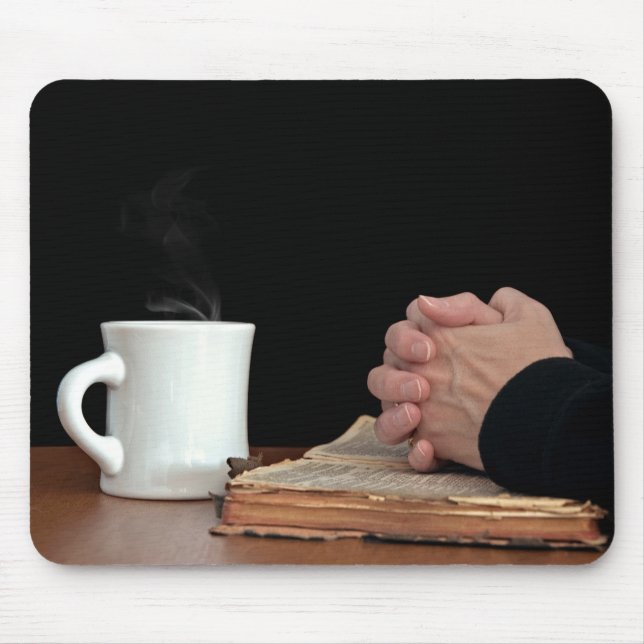 Hands on old Bible Mouse Mat (Front)