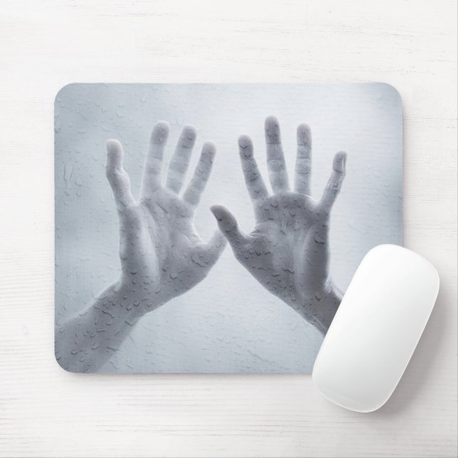 Hands On Wet Steamy Glass Mouse Mat (With Mouse)