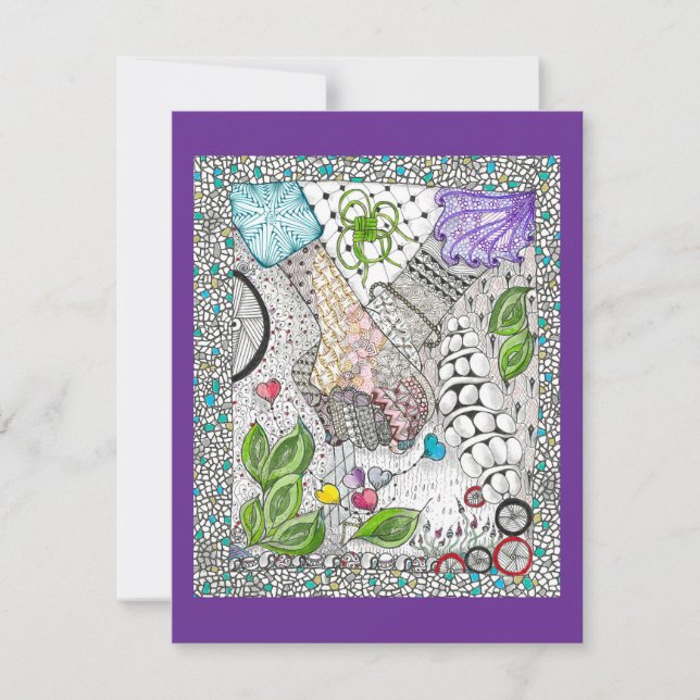 Hands Over Hearts Blank Greeting Card (Front)