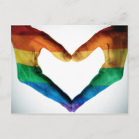 Hands Painted as a Rainbow Heart