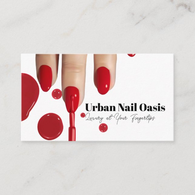 Hands Painted Red | Nail Polish Manicure Loyalty Card (Front)