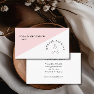 Hands Pink White Business Card