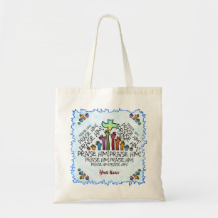 Hands Praise Him Christian tote bag