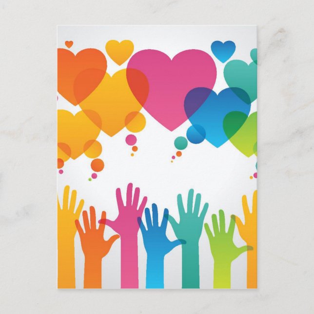 Hands Reaching For Love Postcard (Front)