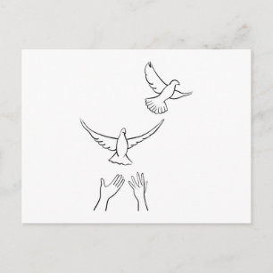 Hands Releasing Doves Postcard