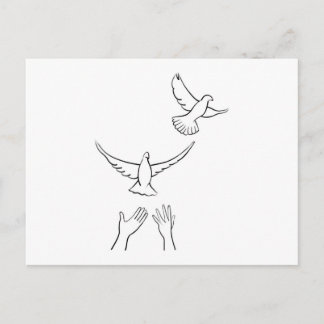 Hands Releasing Doves Postcard