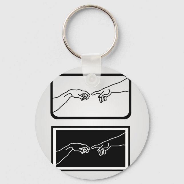 Hands showing the creation of Adam Key Ring (Front)