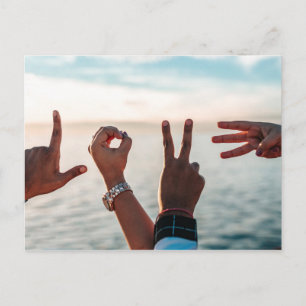 Hands Spell Love   Romantic Photo Postcard
