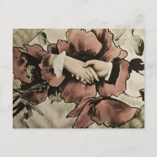 Hands Touching Hands Vintage Magic Lantern Slide Postcard