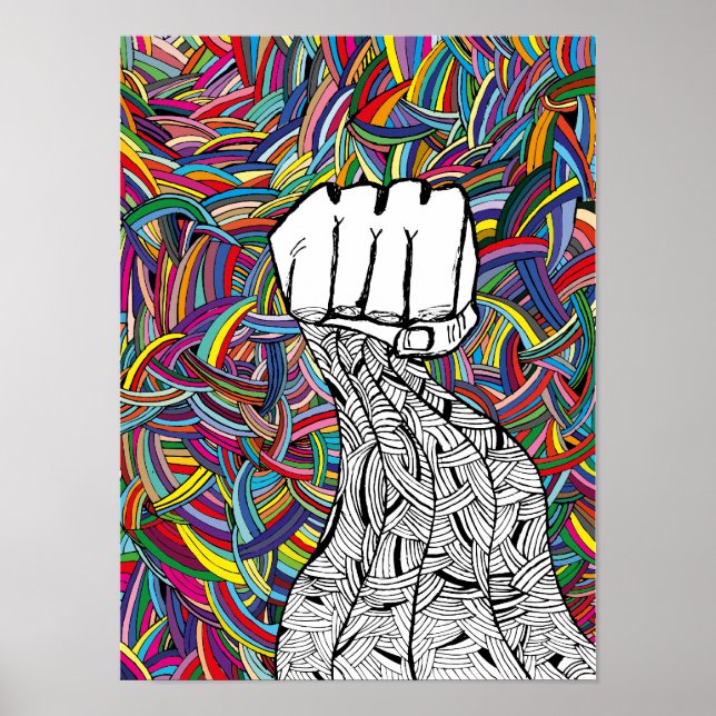 Hands up. Psychedelic trip art. Poster (Front)