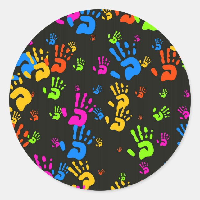 Hands Wallpaper Classic Round Sticker (Front)