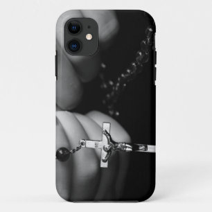 Hands with Rosary Beads iPhone 11 Case