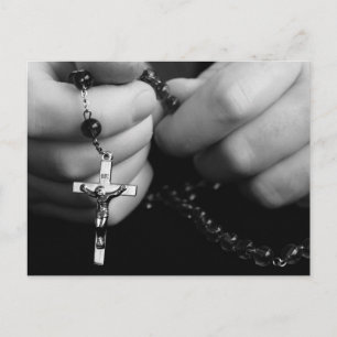 Hands with Rosary Postcard