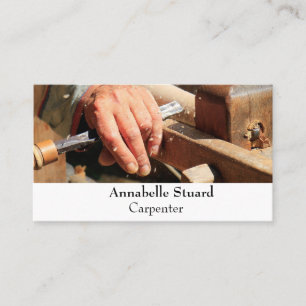 Hands Working Handyman Carpenter Simple Business Card