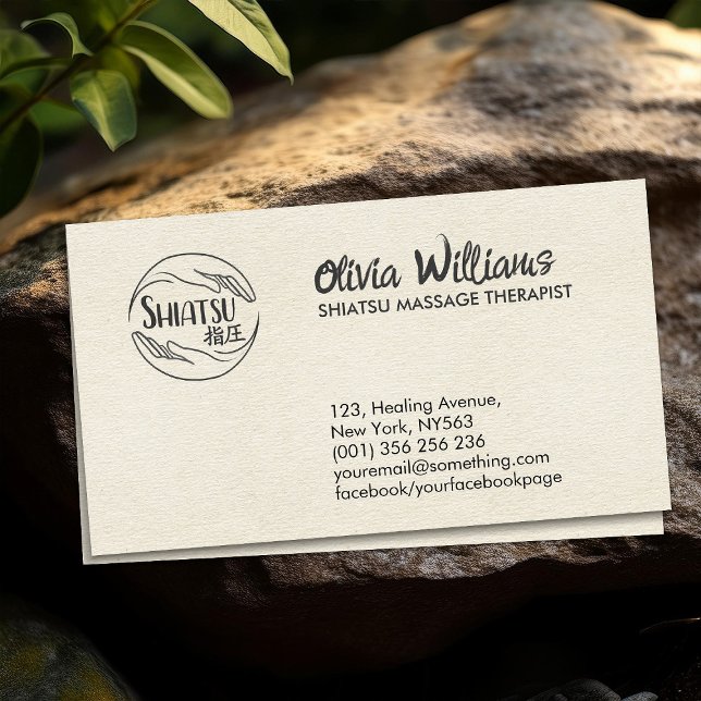 Hands Yin Yang Shiatsu Appointment  Business Card (Creator Uploaded)