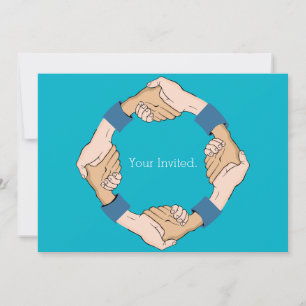 Handshake Circle Hands Invitation
