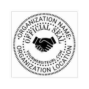 Handshake Generic Custom Official Seal Nm Loc URL Self-inking Stamp