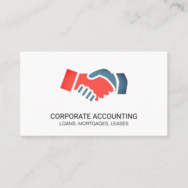 Handshake Icon Business Card (Front)