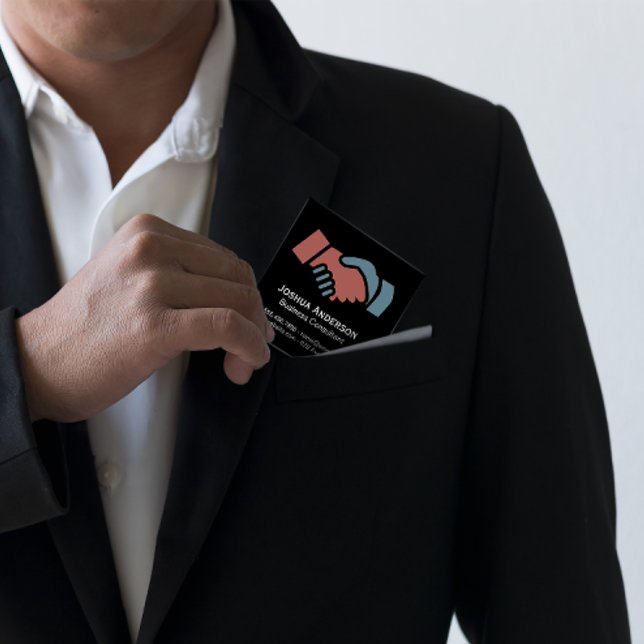 Handshake Icon | Business Consultant Square Business Card (Creator Uploaded)
