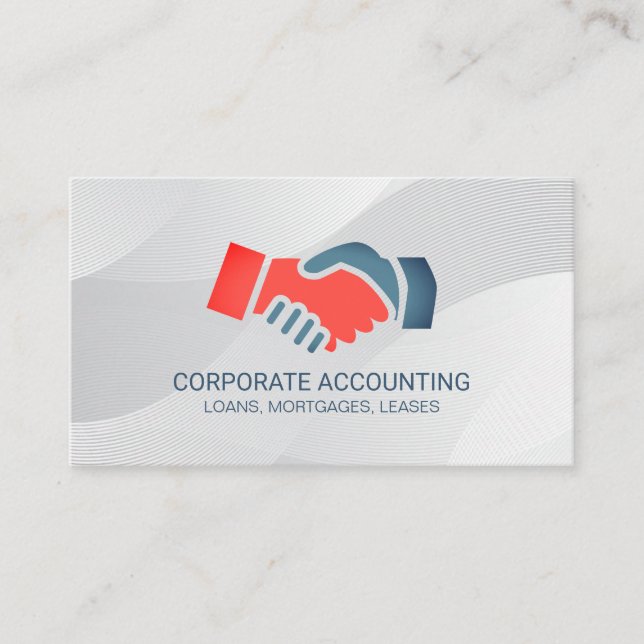Handshake Icon | Deal Business Card (Front)