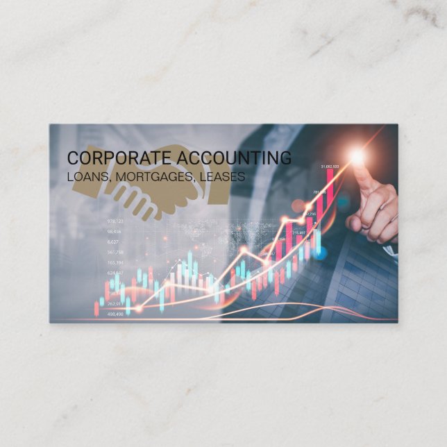 Handshake Icon | Stock Market | Business Man Business Card (Front)