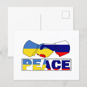 Handshake of Peace, Ukraine Russia Flag Postcard