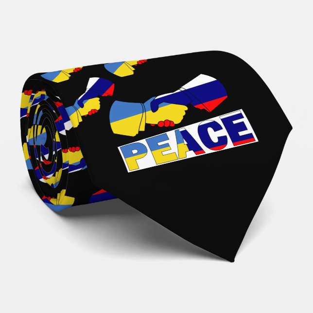 Handshake of Peace, Ukraine Russia Flag Tie (Rolled)
