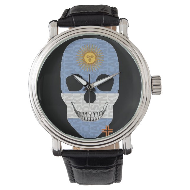 HANDSKULL Argentina watch mens leather  B2 (Front)
