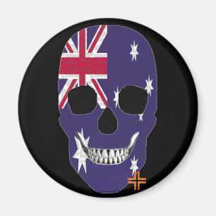 HANDSKULL Australia round magnet   B2