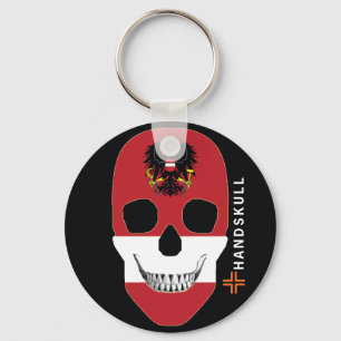 HANDSKULL Austria,Happy skull,Austria flag Key Ring